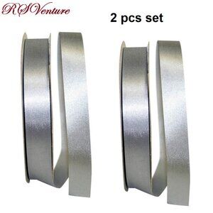 2 Rolls 7/8 Inch Silver Satin Ribbon